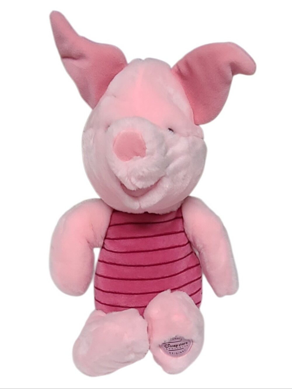 Disney Store Original Piglet Plush Stuffed Animal Winnie the Pooh Pink Striped